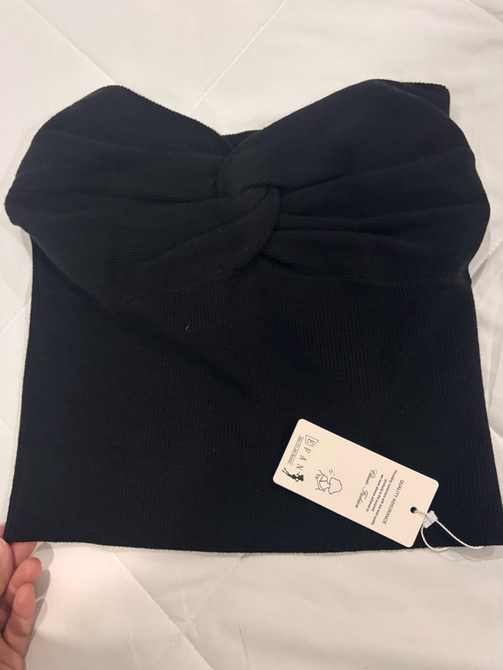 NWT! 😎 Strapless Knit Twist Front Tube Top BLACK - Picture 4 of 4